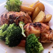 pollo con papa y brocoli