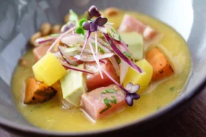 Ceviche de atún con mango dieta mexicana